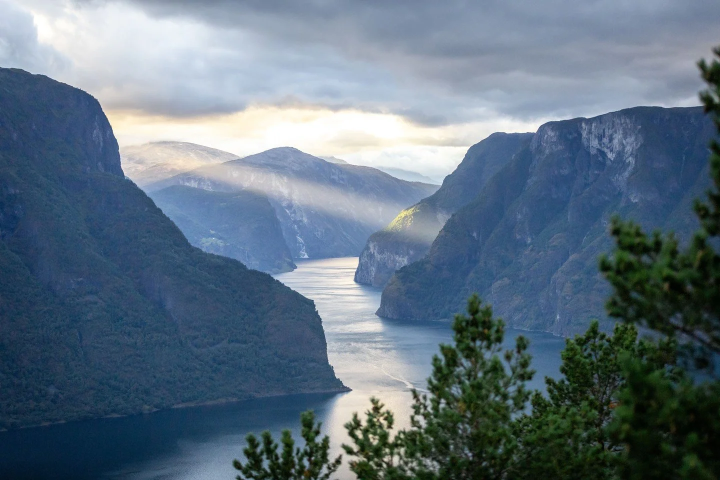 There is a light here that does not exist anywhere else.

It comes when the clouds part over the fjord and the sun spills through in great golden rays, touching the water and the peaks one by one. It lasts only minutes and makes the fjord unforgettab