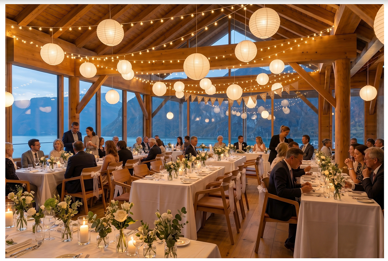 Wedding banquet along the Aurlandsfjord

