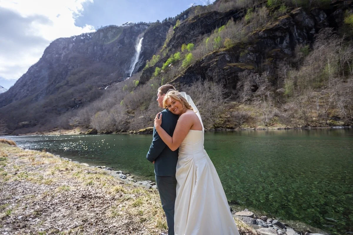 Get married by the waterfall Rjoandefossen in Flåm Norway
