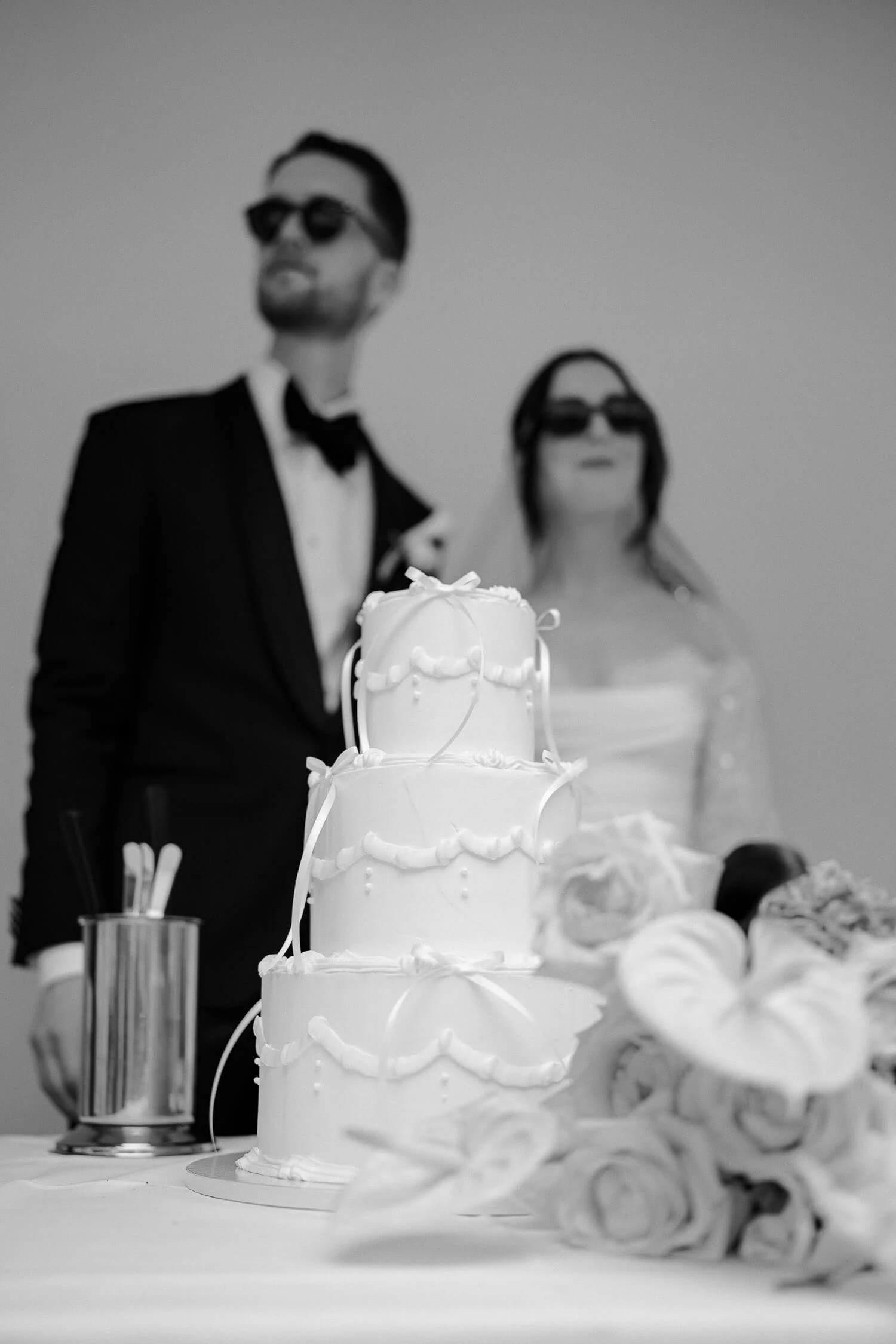 Hochzeitstorte mit Fokus auf Details