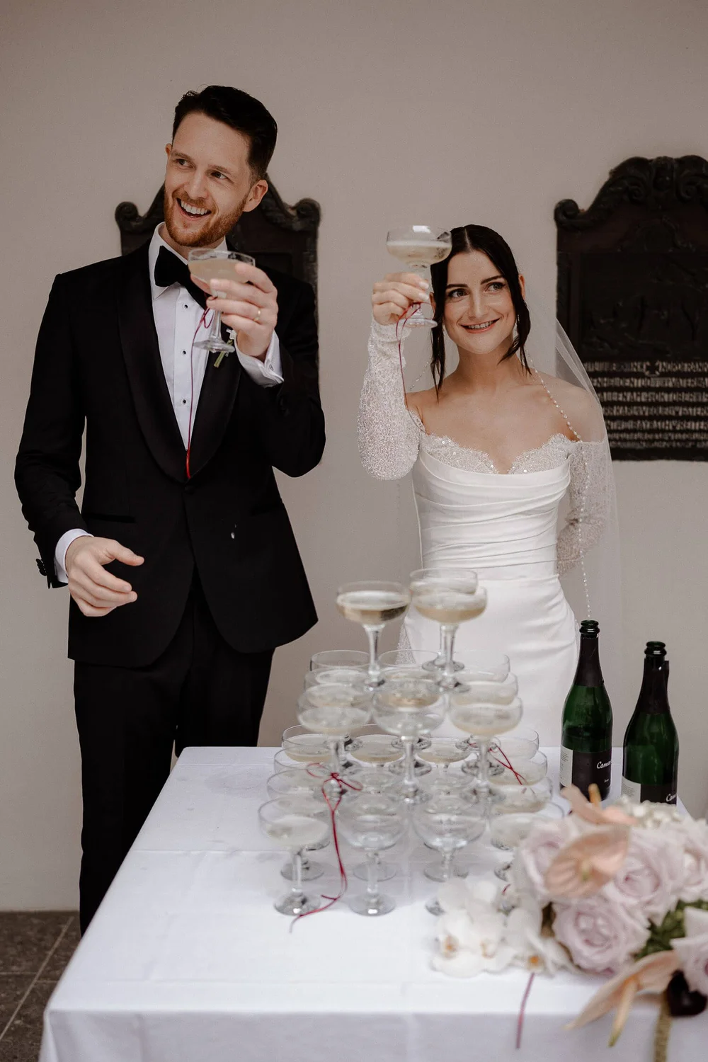 Sektempfang mit Glaspyramide