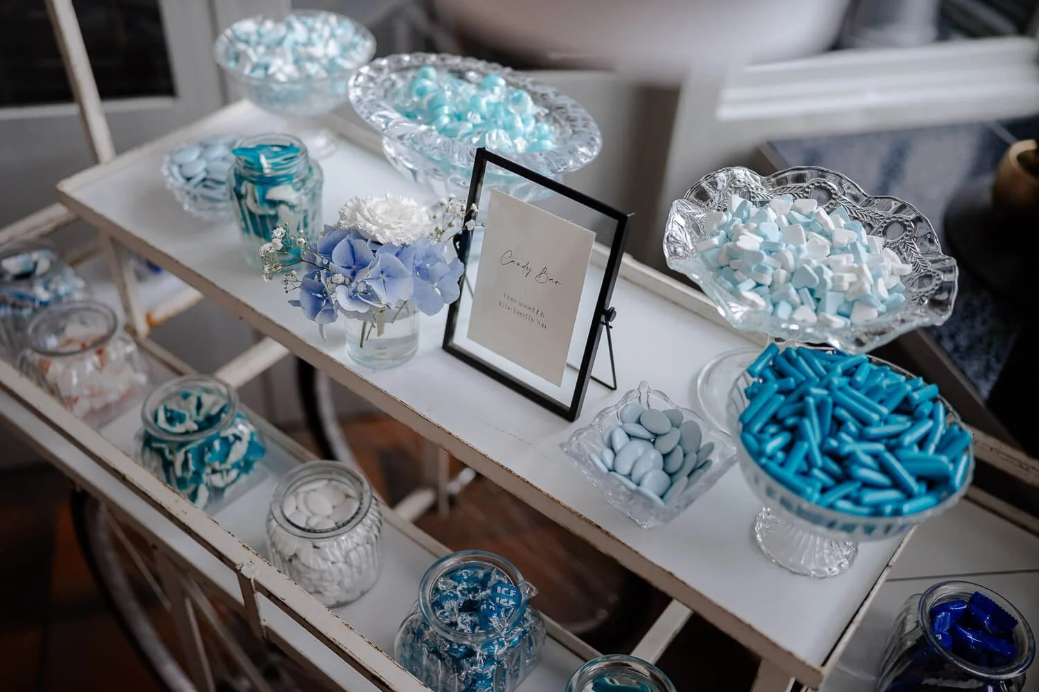 Candybar bei Hochzeit feiern im Schlosscafé Palmenhaus München