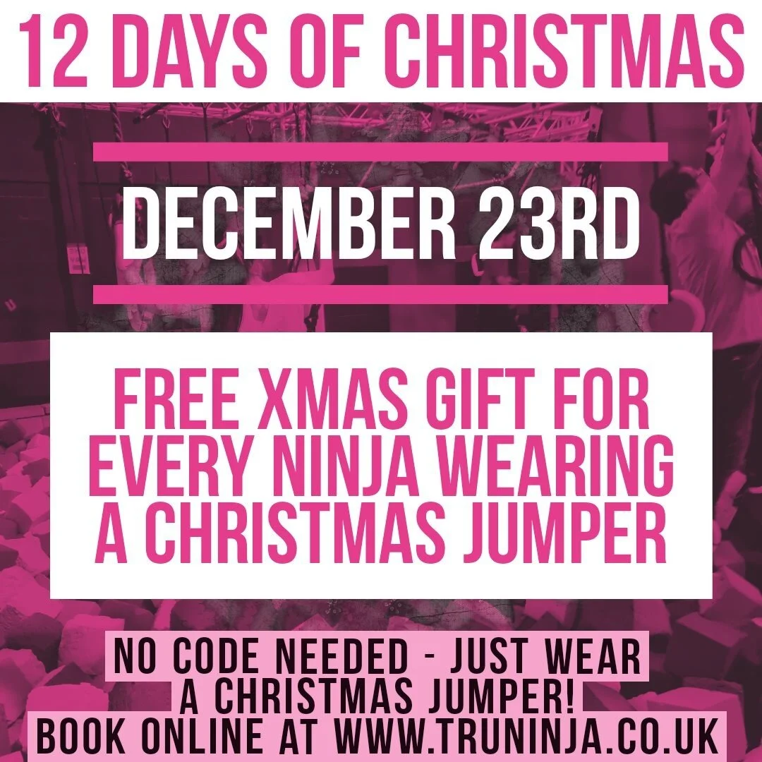 ✨ITS THE LAST DAY OF DEALS ✨ 
FREE XMAS GIFT FOR ANY NINJA WEARING A FESTIVE JUMPER! ⛄⛄

#christmas #christmasgift #christmasparty #party #partywarrington #truninjaparty #truninja #ninja #warrington #cheshire #sports #kids #kidswarrington #cheshirepa