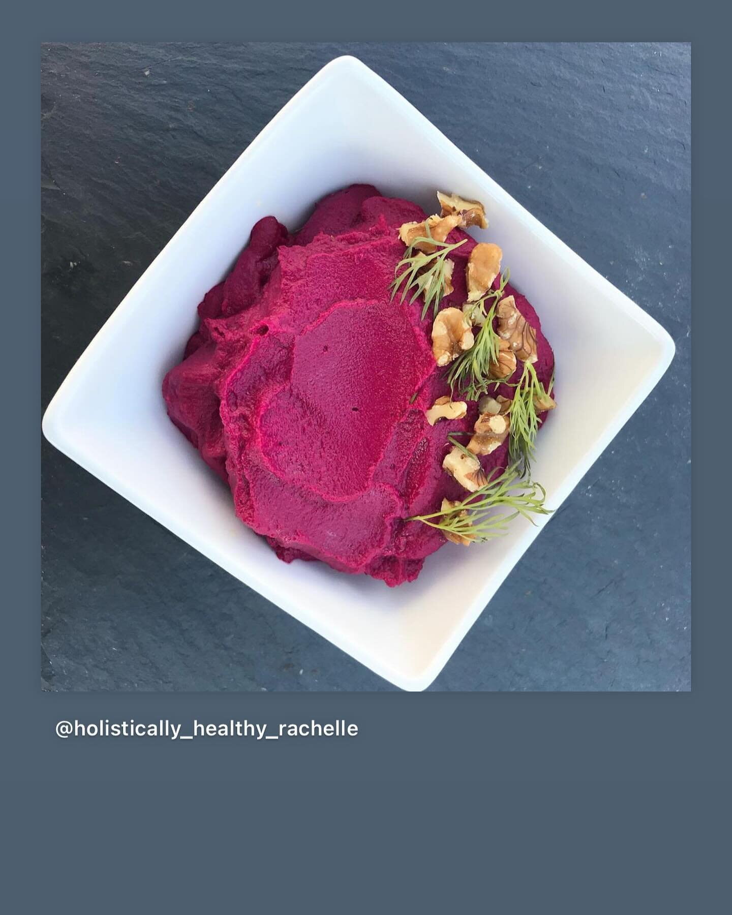 ROASTED BEET HUMMUS ANYONE? Look at the colour of this hummus.  Isn&rsquo;t nature amazing? It tastes even better than it looks and will be an instant crowd pleaser and will have yours friends asking for the recipe.  Head on over to my website for th