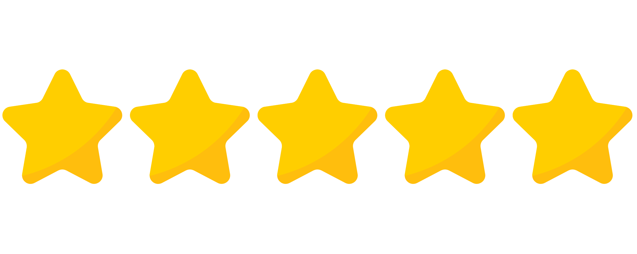 Five yellow stars in a row.