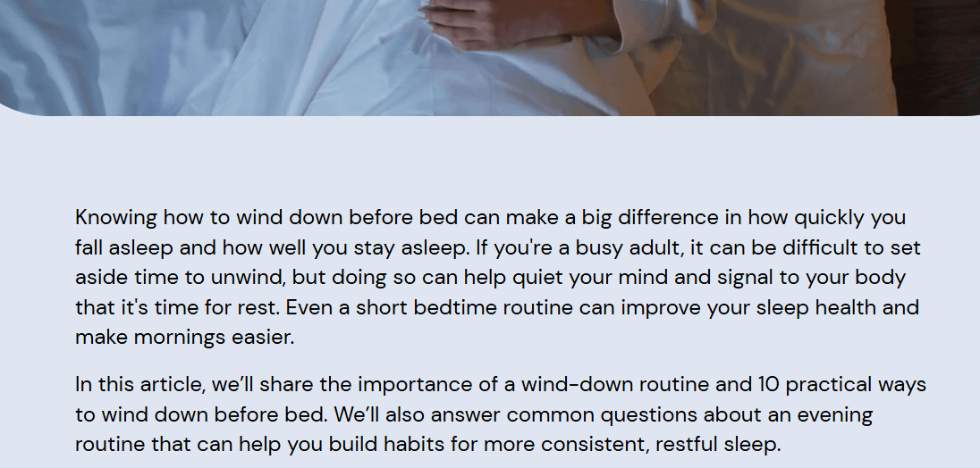 Oakwell Cosmetics article: How to Wind Down Before Bed: Science-Backed Tips for Adults