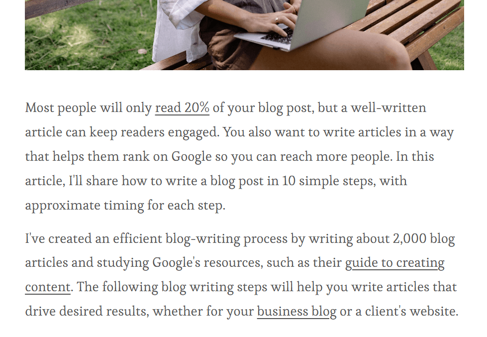 Polly Clover Writes article: How to Write a Blog Post: Step-by-Step Guide & Template