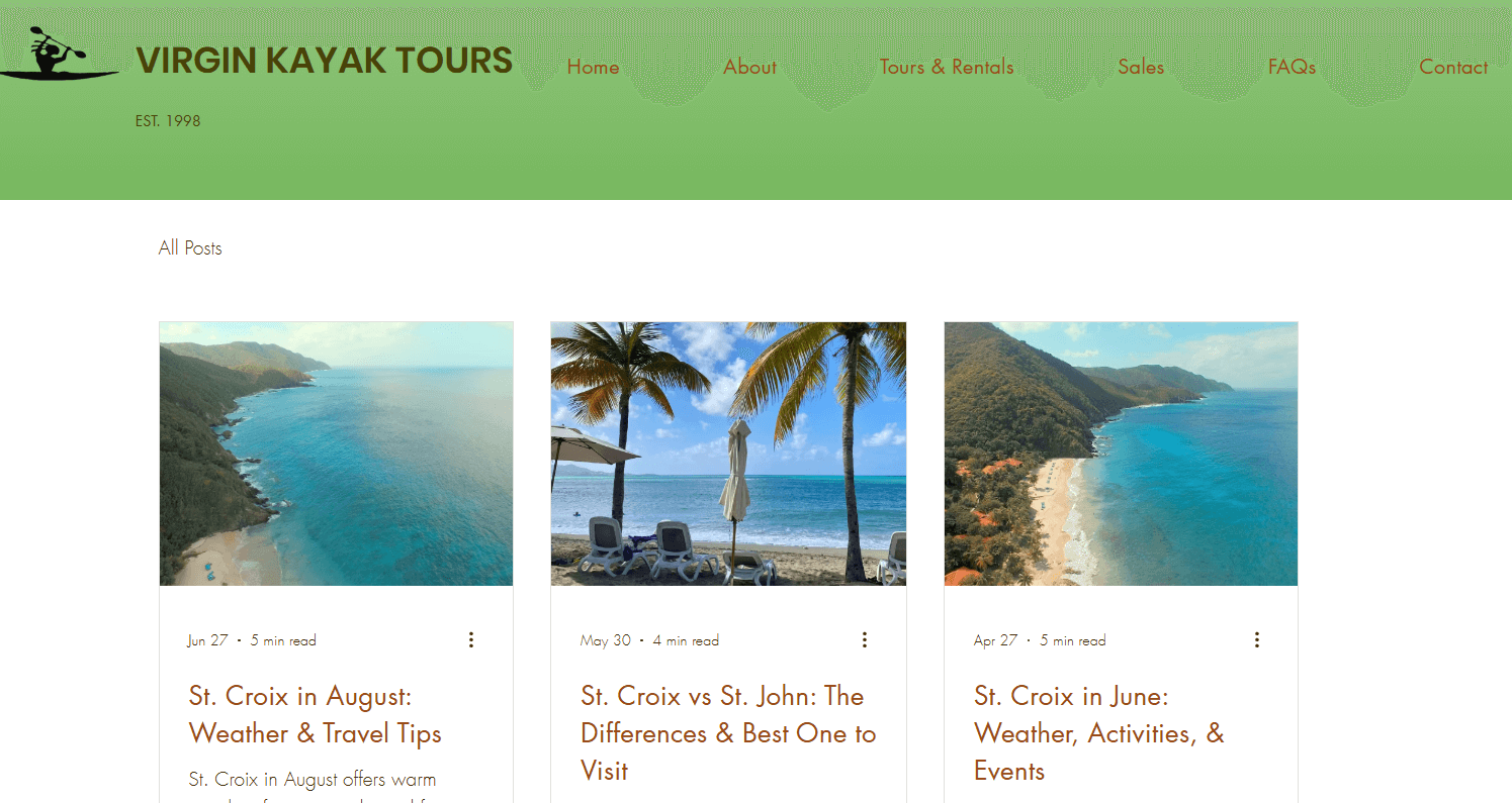 Virgin Kayak Tours blog