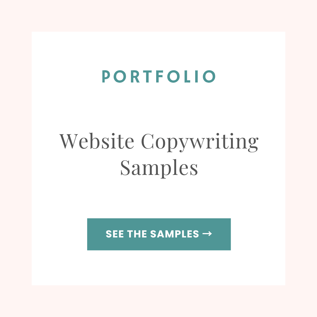 Portfolio website copywriting samples