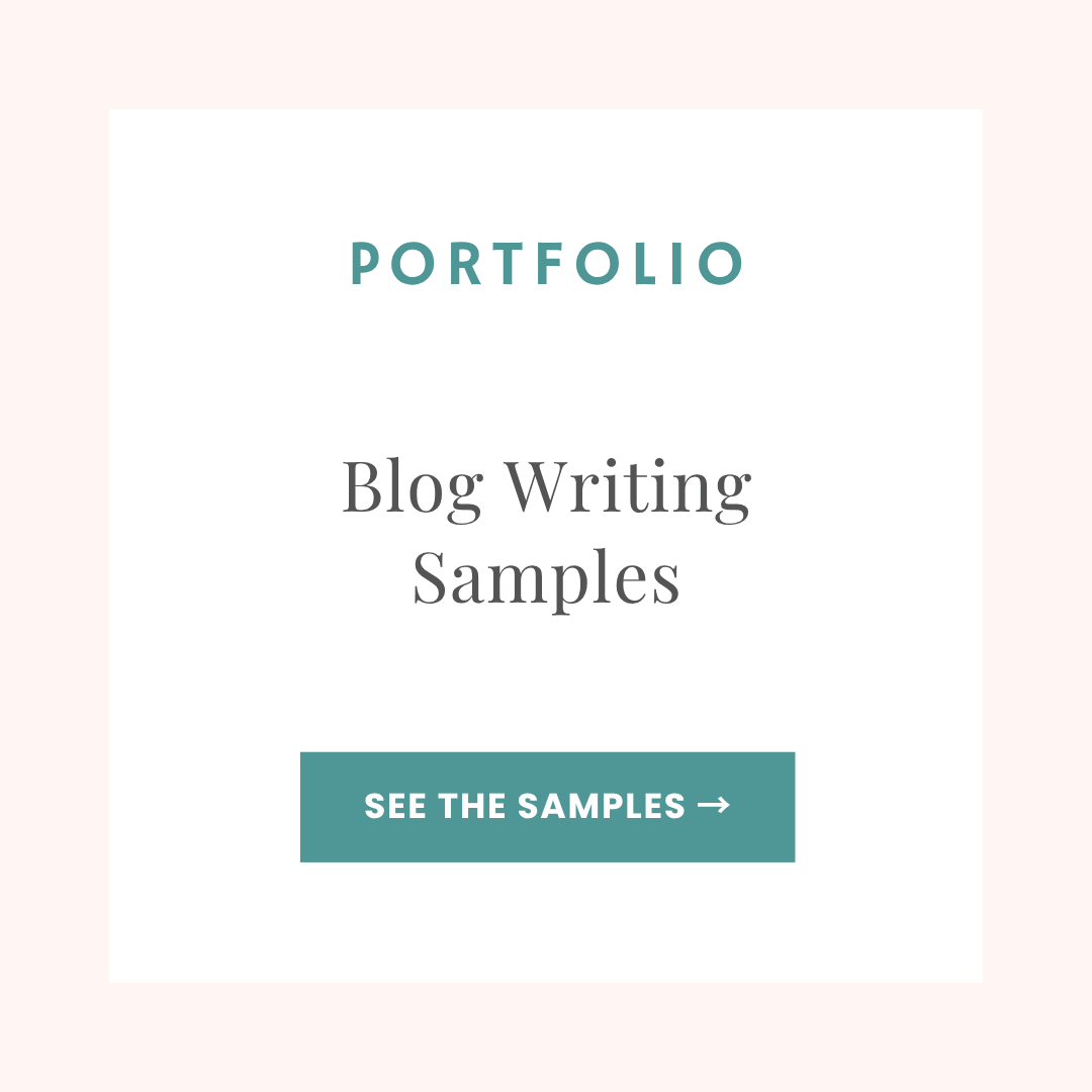 Portfolio blog writing samples