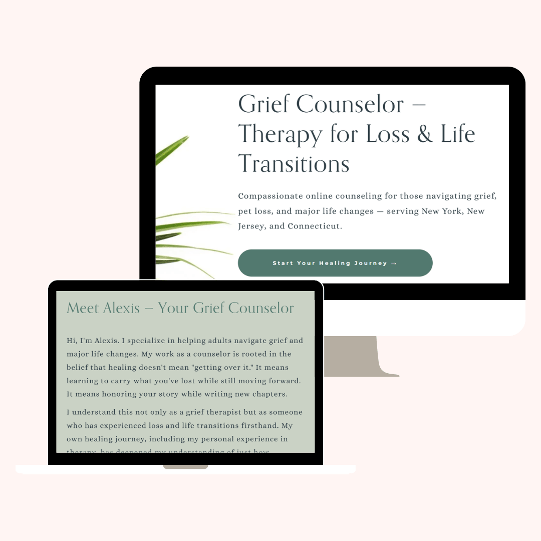 computer and laptop mockups showing ARAMH website copy
