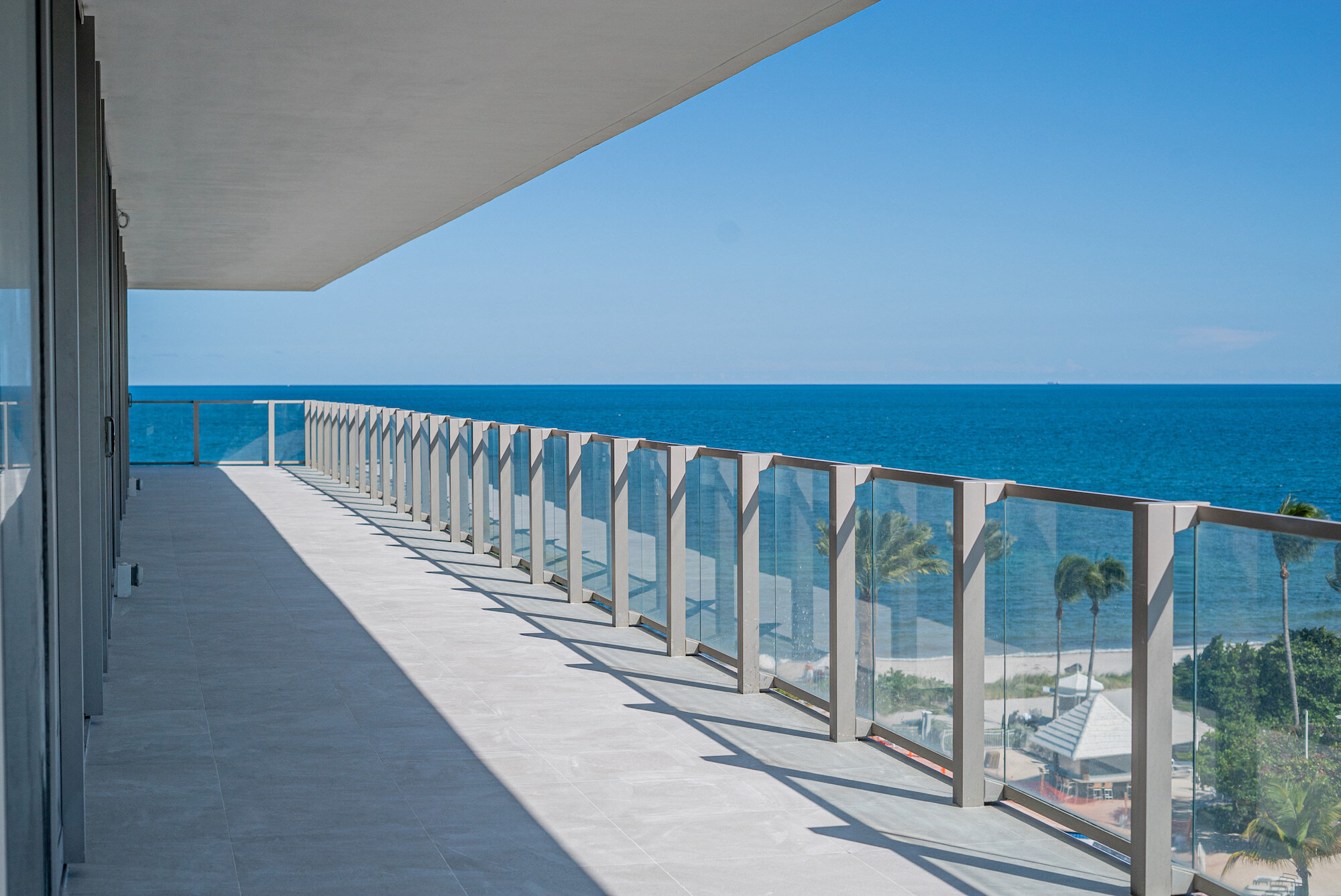 Beautiful Italian gray/white tile for this oceanfront penthouse.  