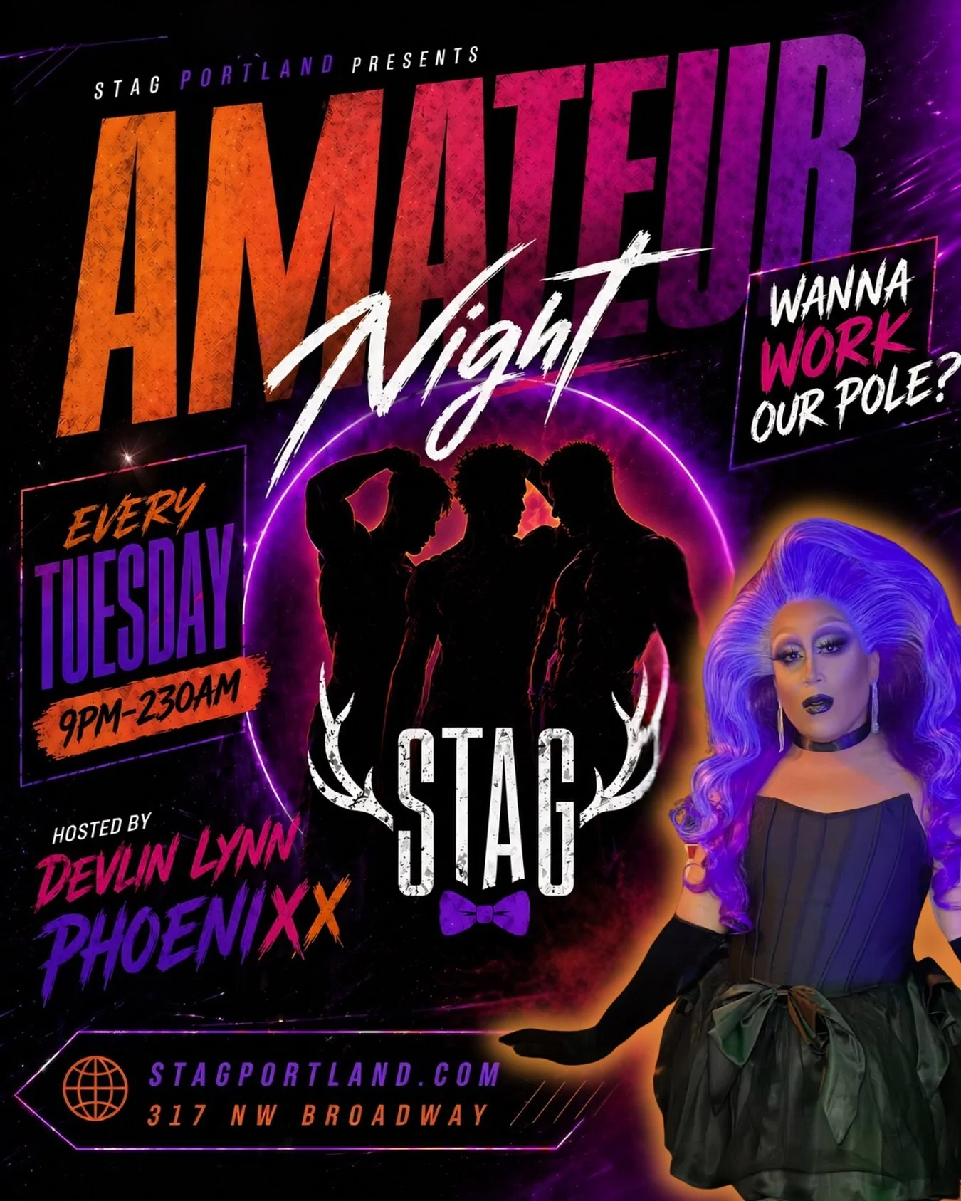 Been thinking about working the pole? This is your sign 😈

Whether you want to make extra cash, learn new moves, build confidence, or just become part of Portland&rsquo;s incredible queer nightlife community&hellip; Amateur Night is where it starts.
