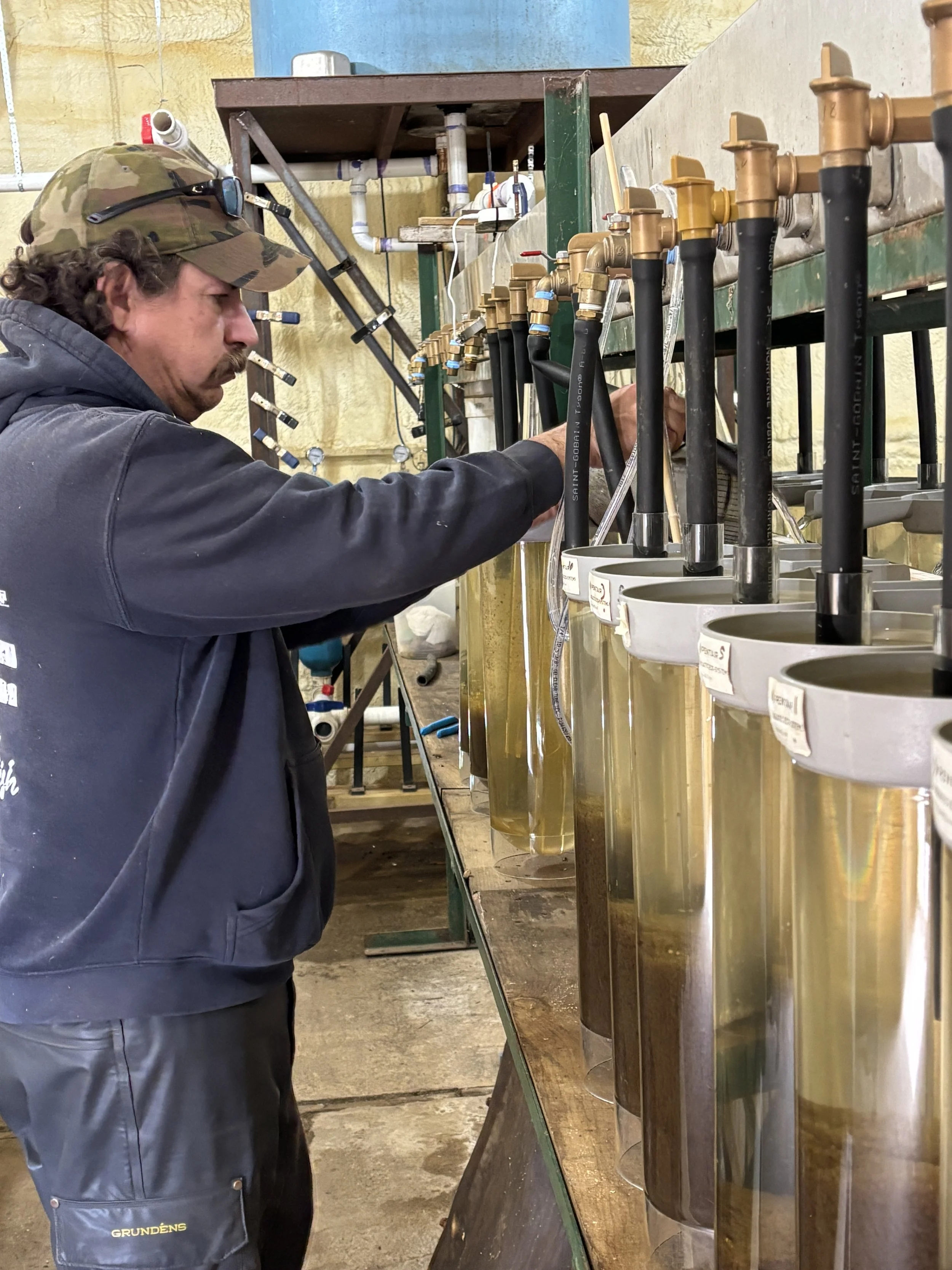 FROM EGGS TO OGAA: For MLBO DNR fisheries staff, a jar of fish eggs represents the future