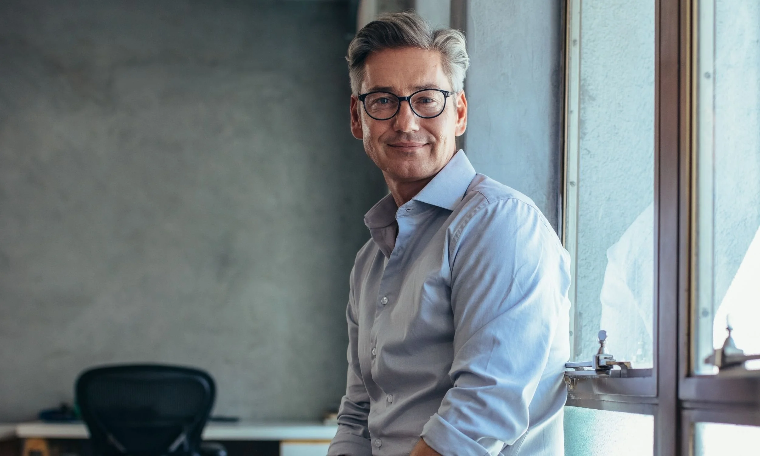 Man in home office space