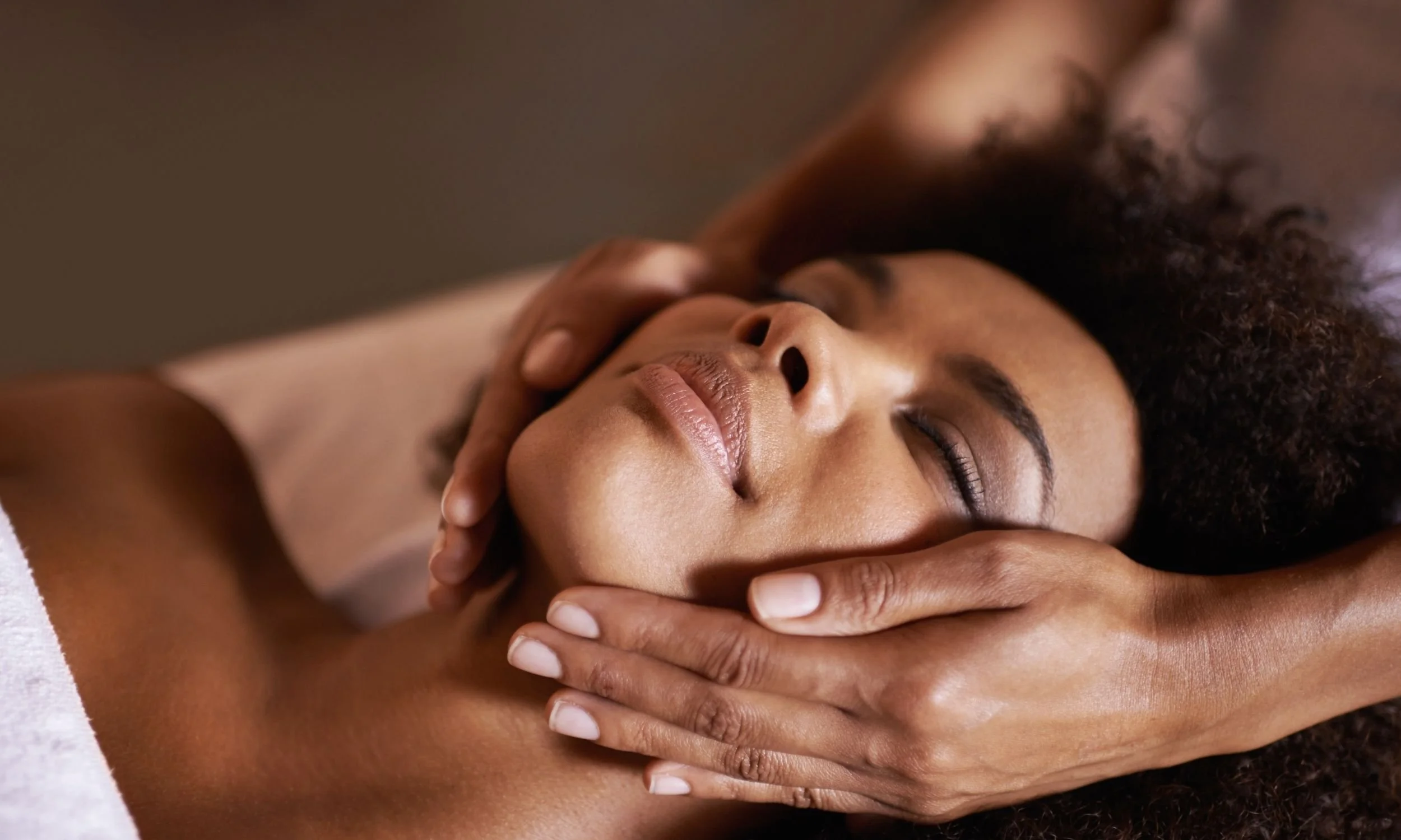 Woman getting a facial