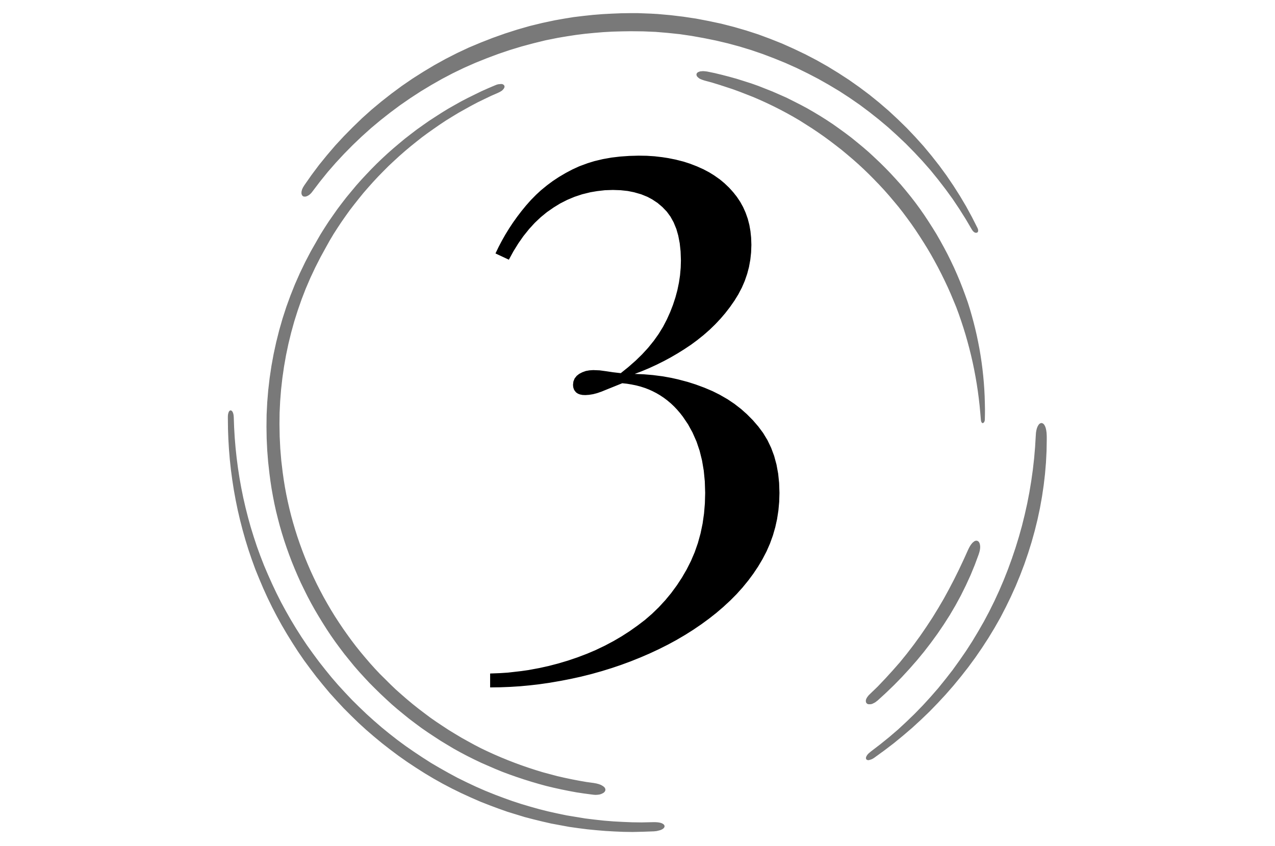 Number three in a circle