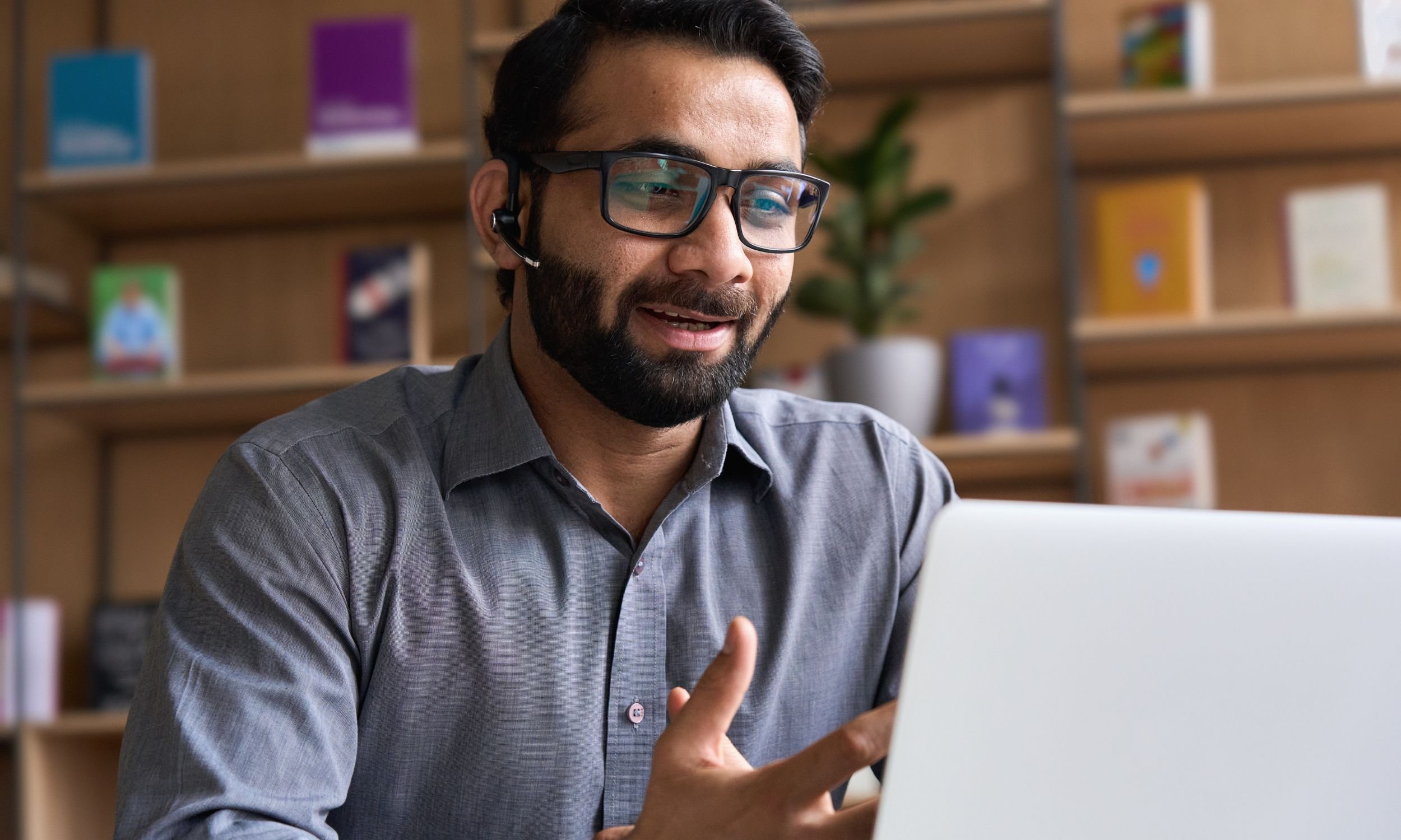 Business Man Talking on Virtual Call