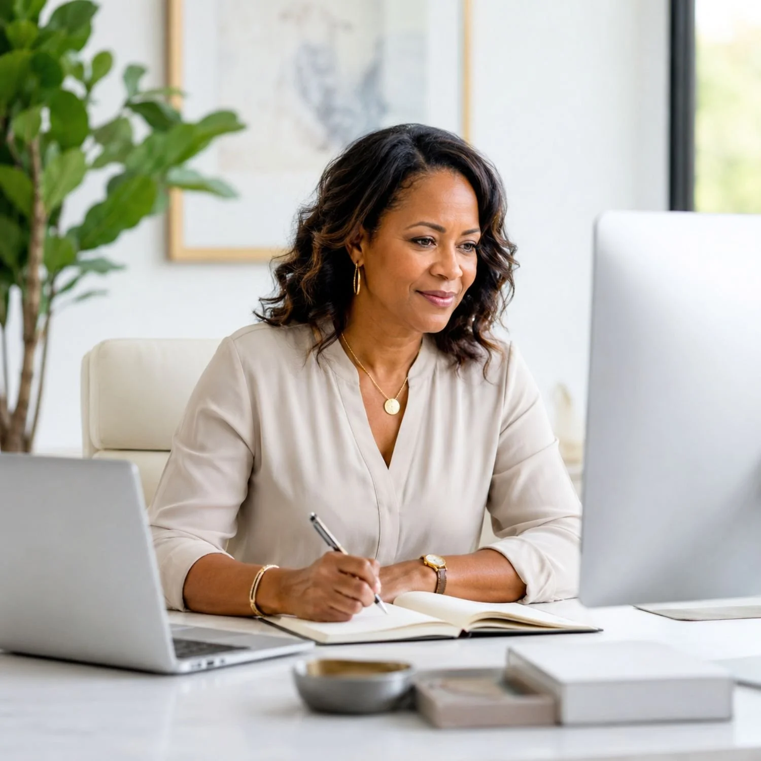 Virtual Executive Assistant Taking Notes