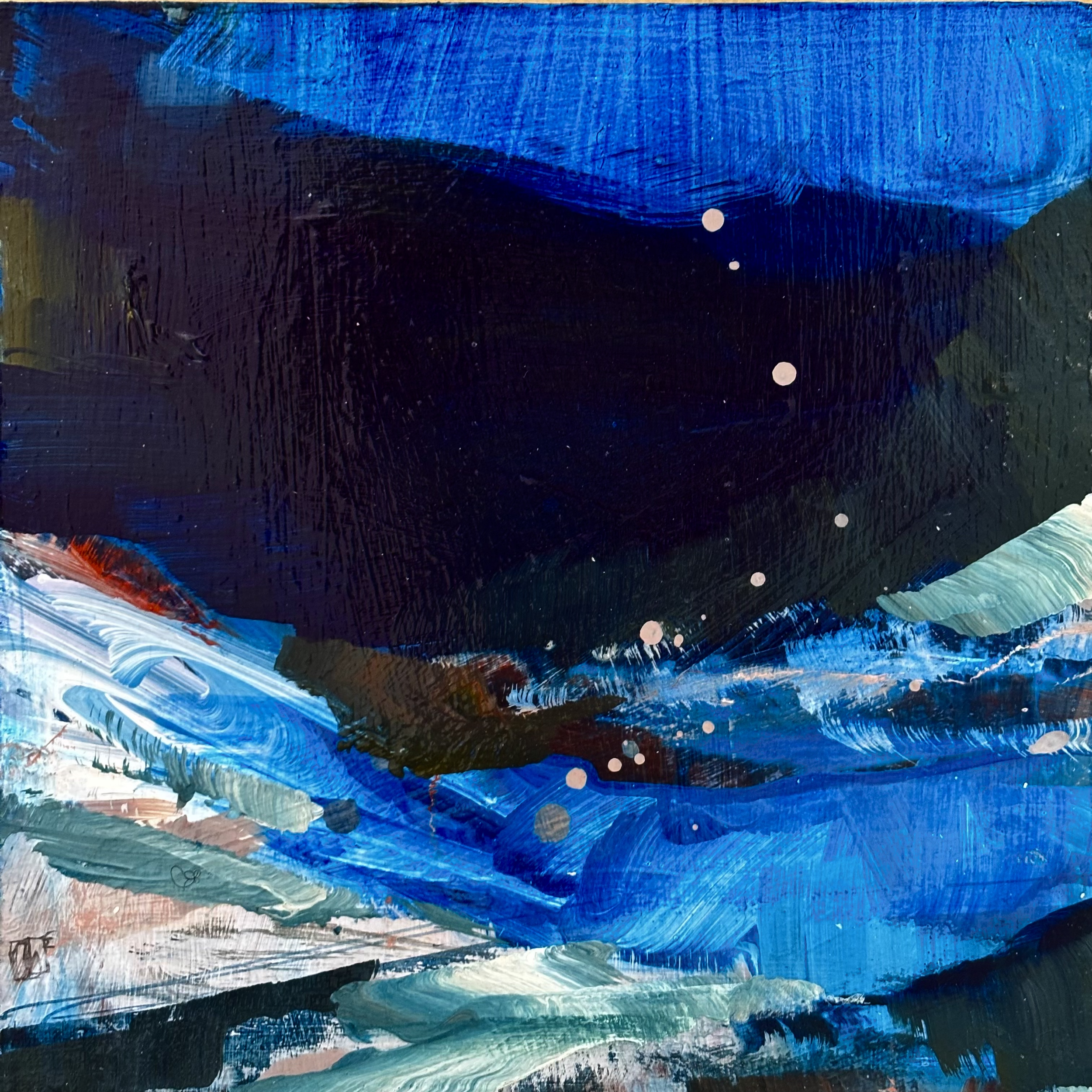 2623 to 2626 From Land to Sea and Back, minis - 20 x 20 x 2 cm , acrylic on cradled wood board, unframed, £150 each