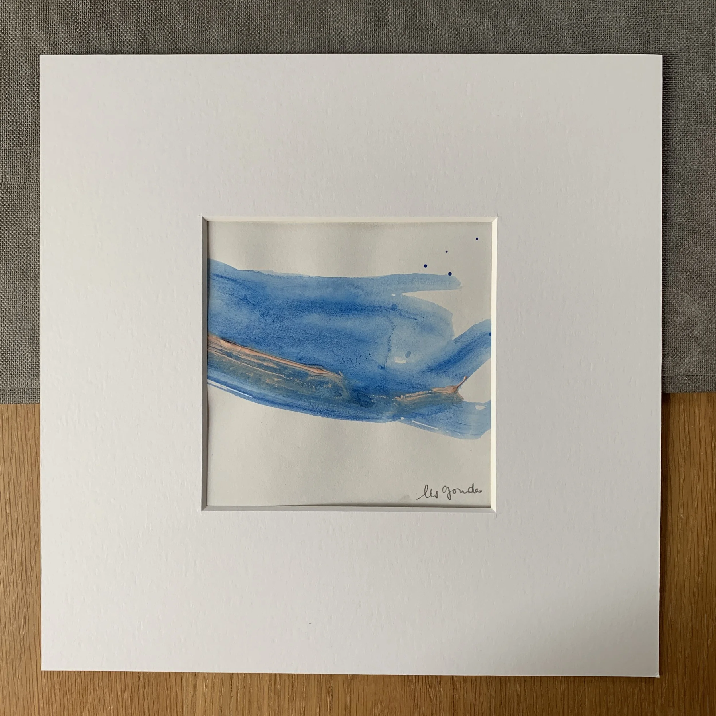 Original miniature abstract painting Les Goudes II by Benedicte Allee Art Studio