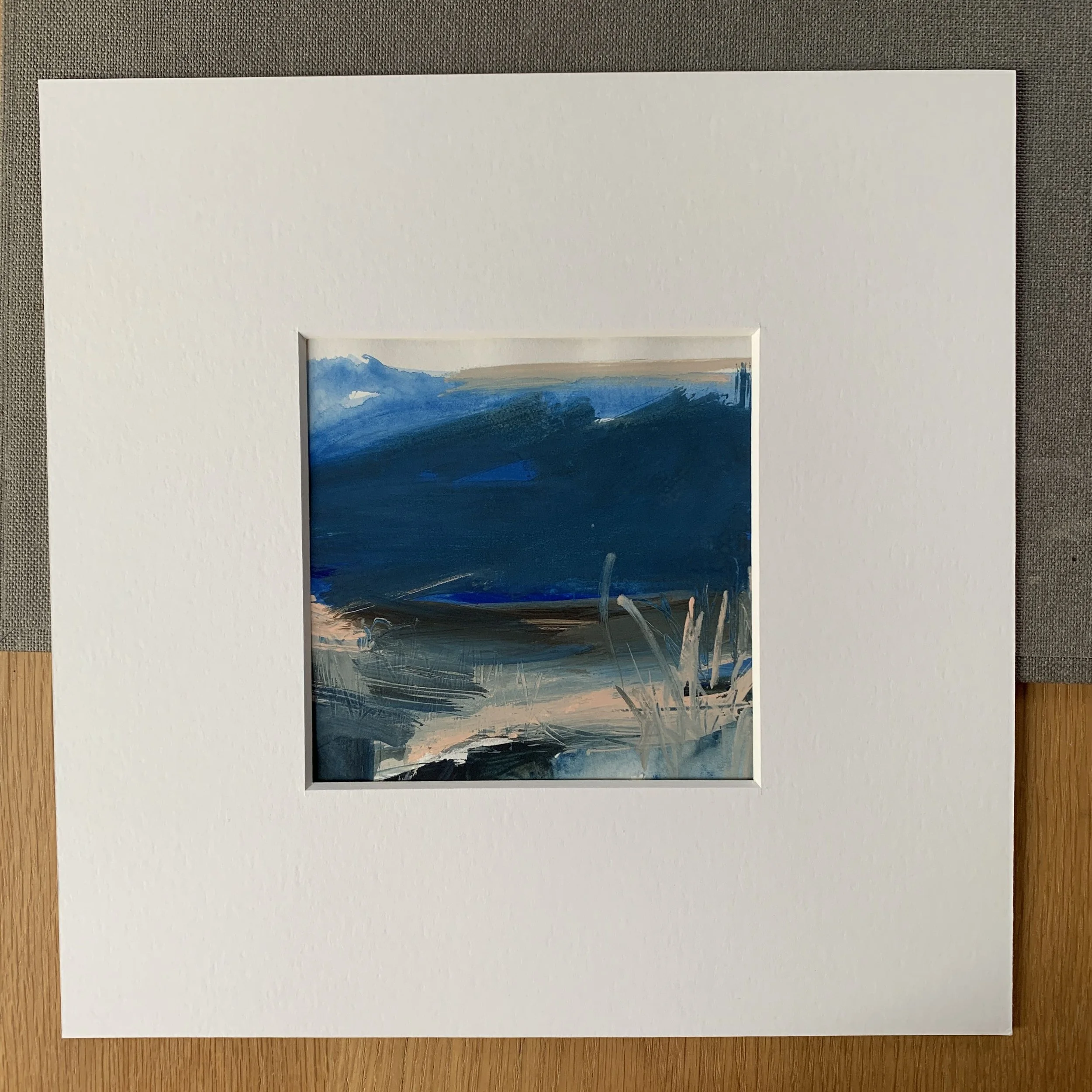 Original miniature abstract painting Les Goudes II by Benedicte Allee Art Studio