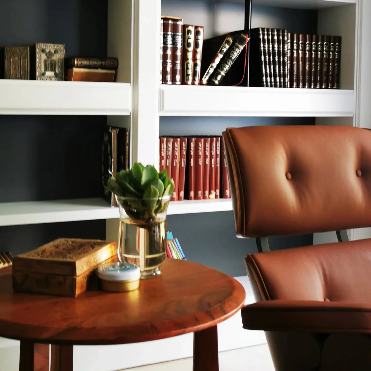 We crafted this luxury office with intention blending our signature artisanal touch with a warm, lived-in comfort &mdash; a space where meaningful pieces come together to feel both elevated and deeply personal.