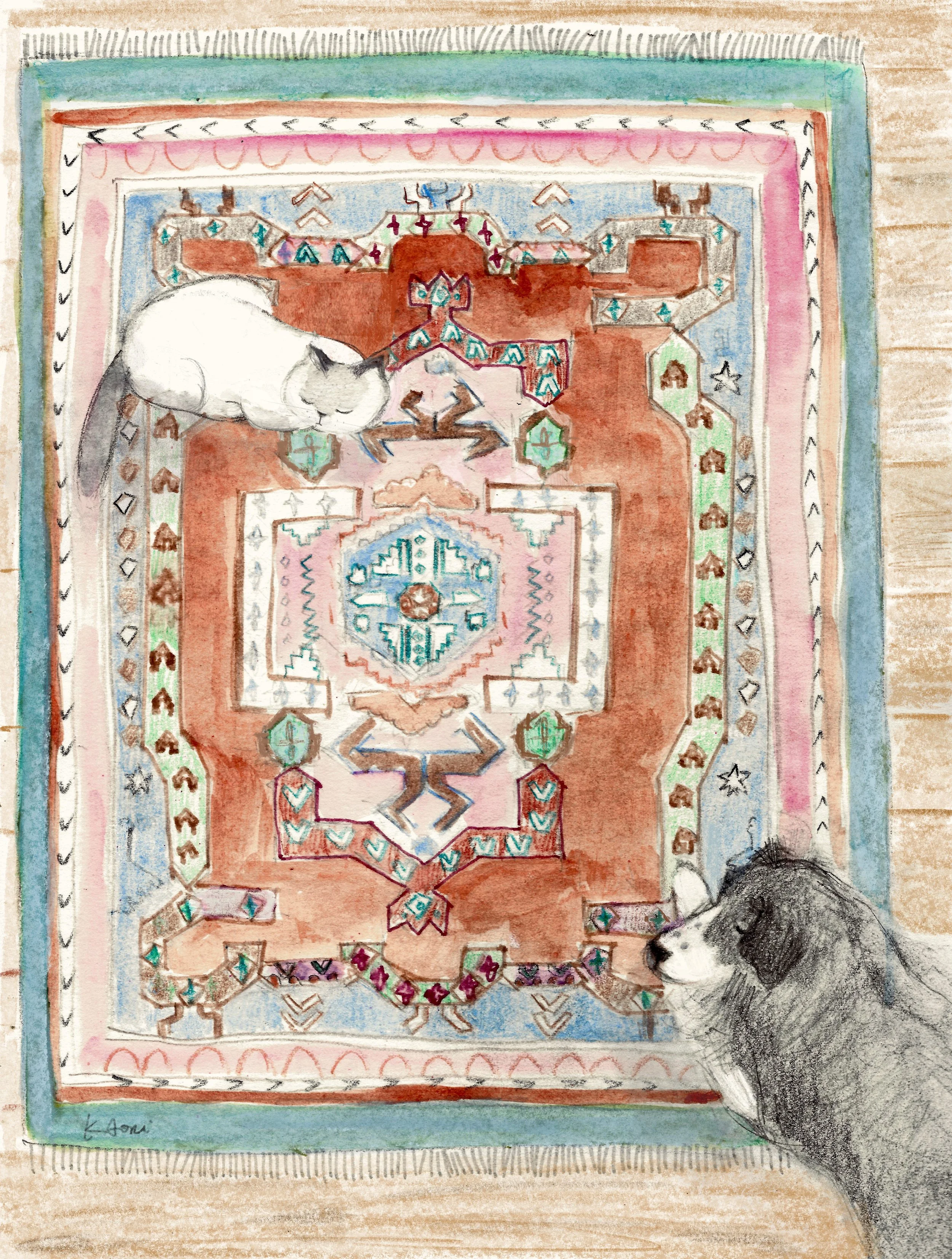 Jessie & Roxy on rug.jpg