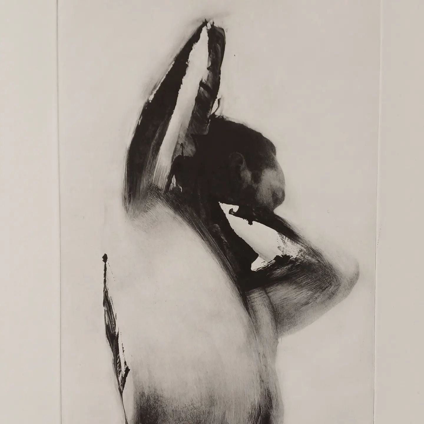 'When Love Was King, in Light &amp; Shadow'

From a new series of monotype etchings, looking at the manipulation of the human form and moments of abstraction.

#monoprint #lifemodel #drawnfromlife #polymergravure #etching #artistsprints #malemodel #f
