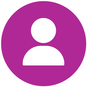 Generic user icon with white silhouette on purple circle background.