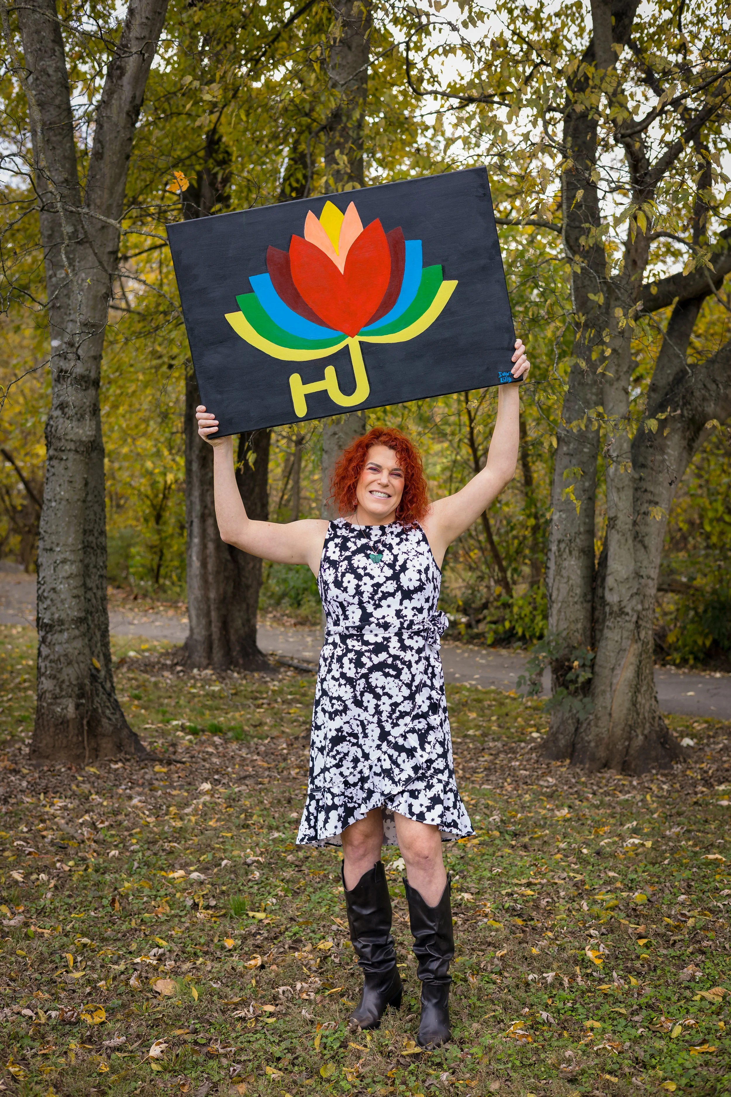 Urielle with HU banner