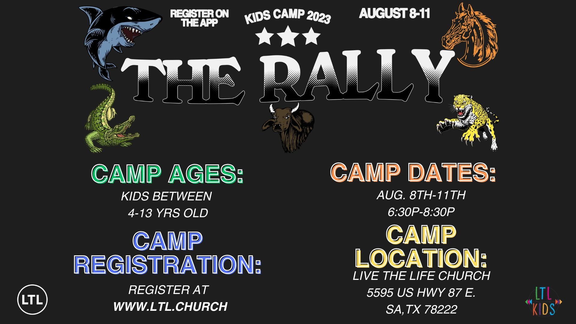 THE RALLY KIDS CAMP — Live The Life Church