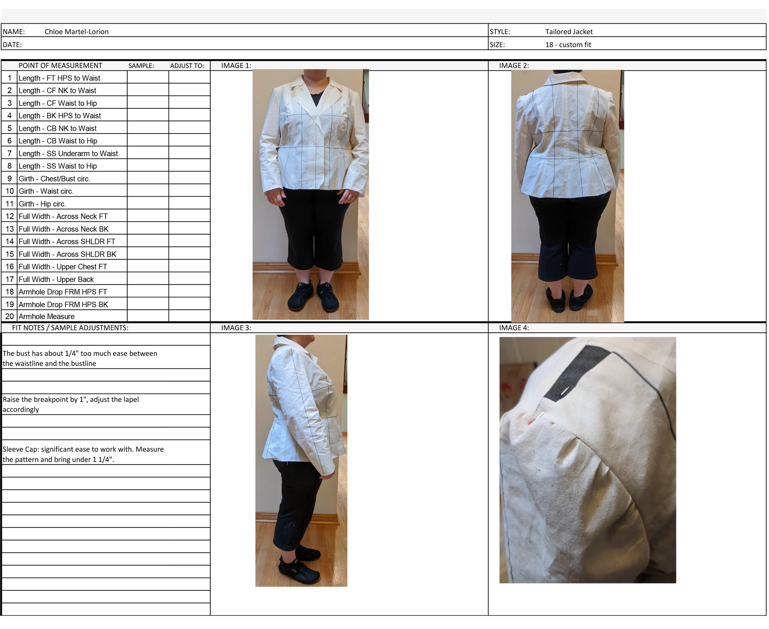 Muslin fitting