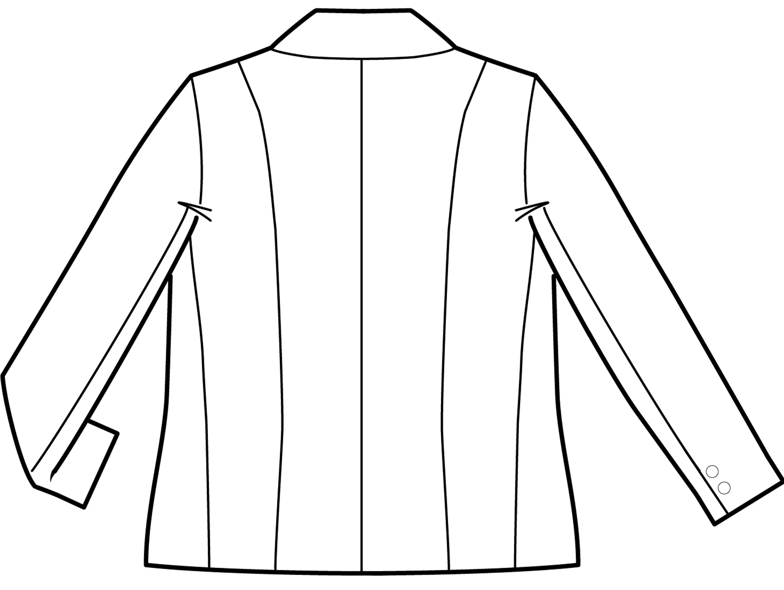 Aviator Jacket Technical Sketch Back