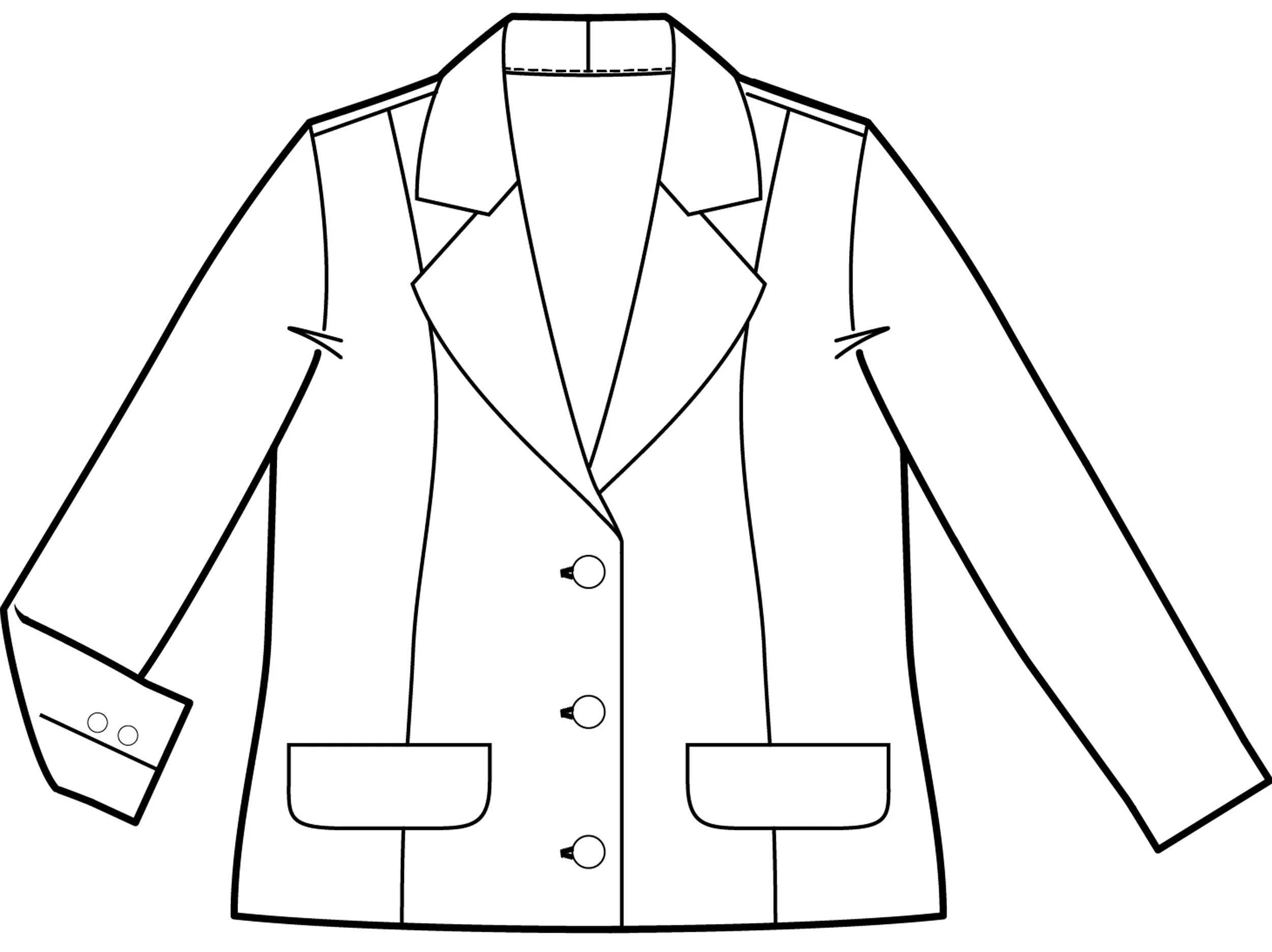 Aviator Jacket Technical Sketch Front