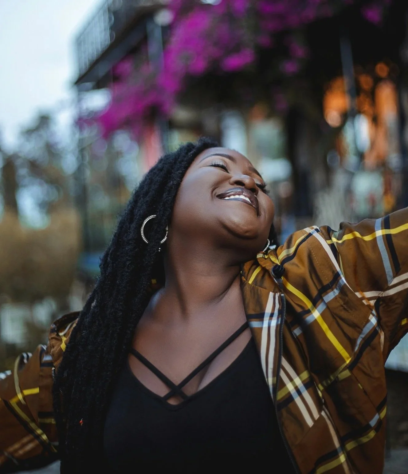 woman feeling joy and exhilaration.