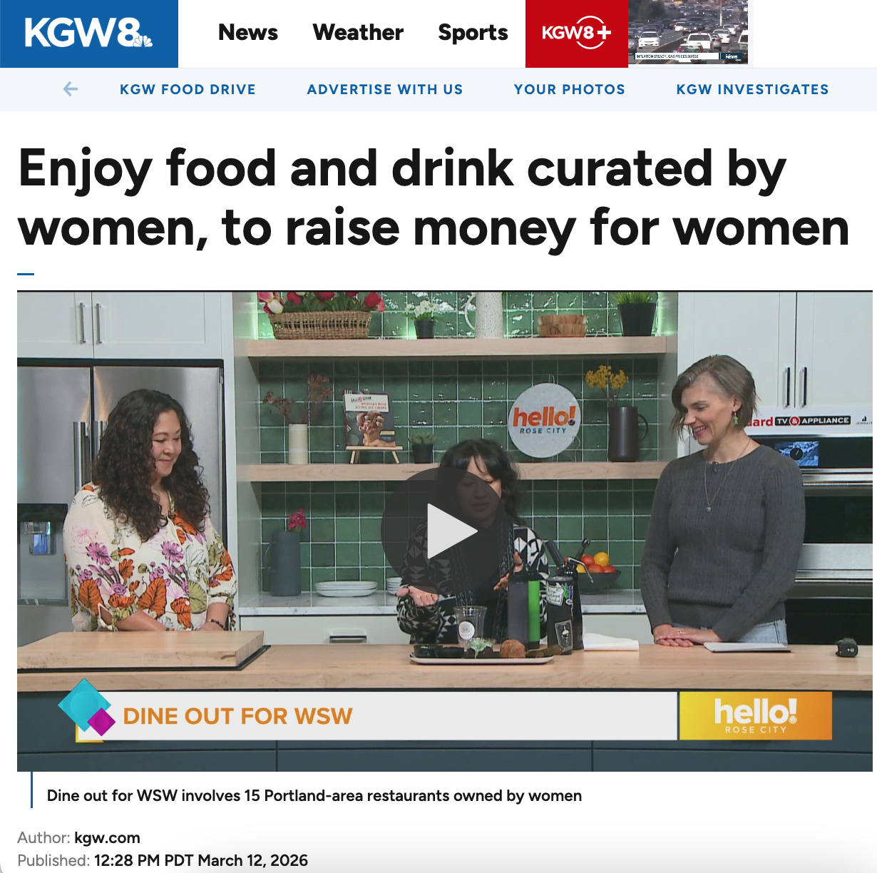 Hello Rose City on KGW