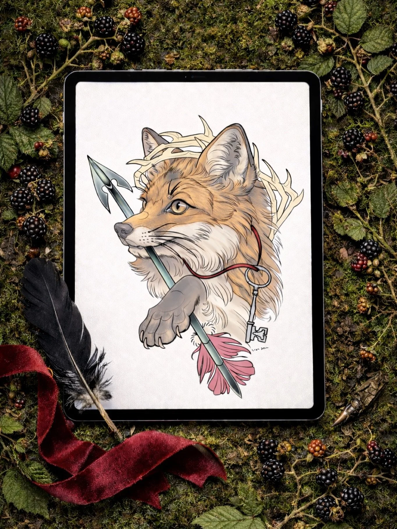 Fox design available from the Bestiary: Wild Hunt series 

I take appts at @time_bomb_tattoo in Frederick, MD