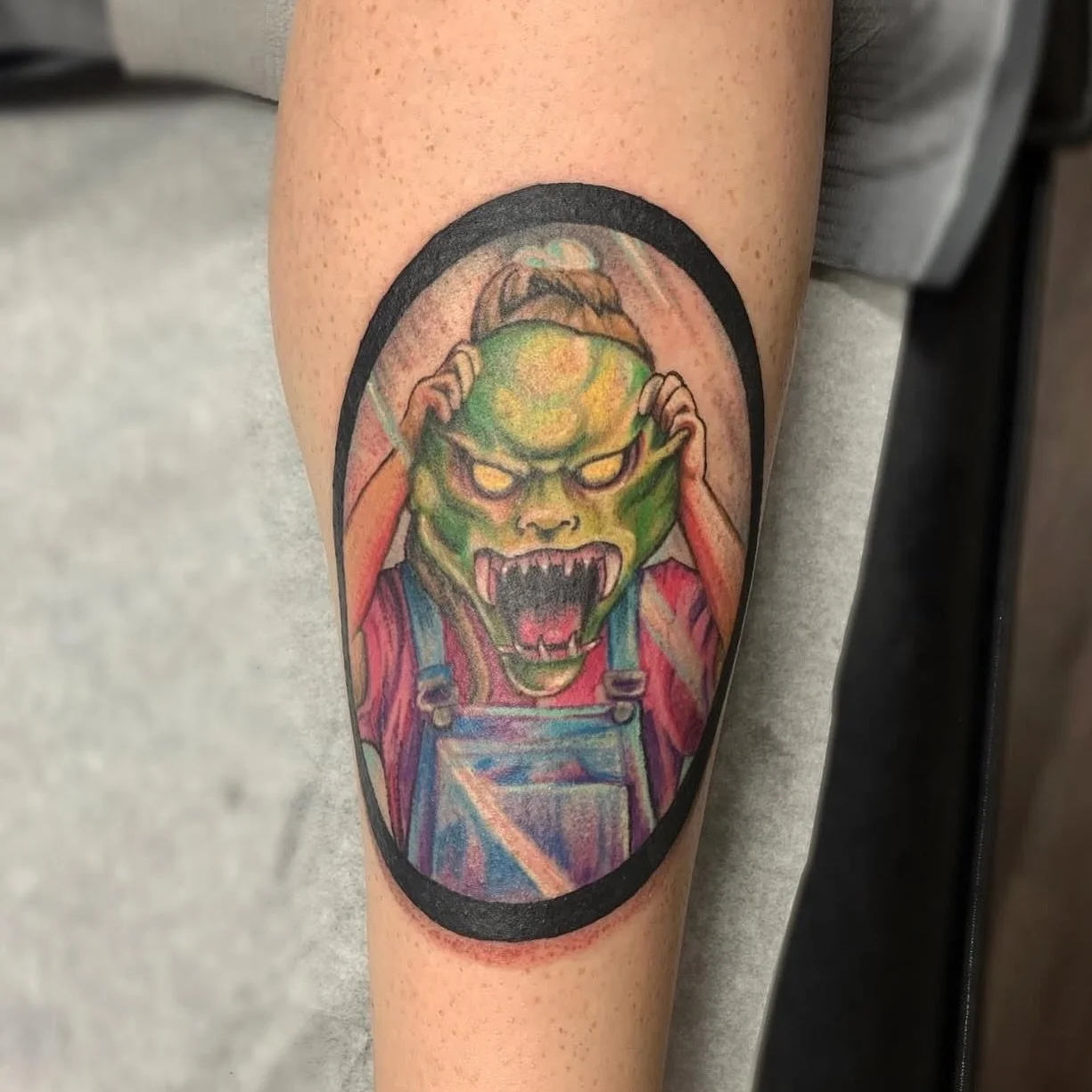 It&rsquo;s all hallows eve! 🎃Here is the haunted mask from the @goosebumpsseries I did a few years ago. What&rsquo;s your favorite @nostalgicgoosebumps story? I love anything with Slappy along with the Haunted Mask which scared the crap out of all o