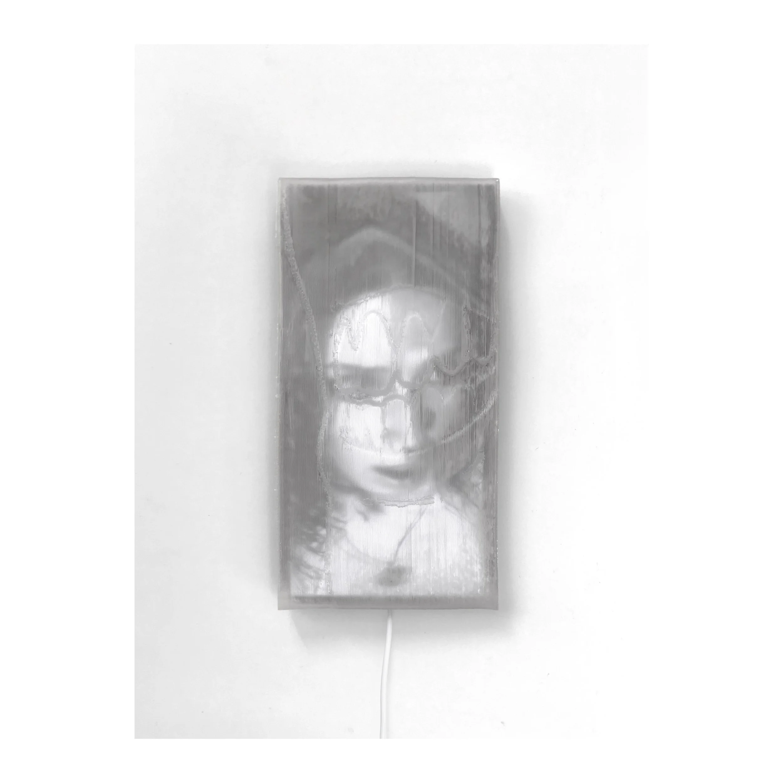 Teething, 2026 
translucent FDM print, LED screen, single-channel video
15x7x4cm