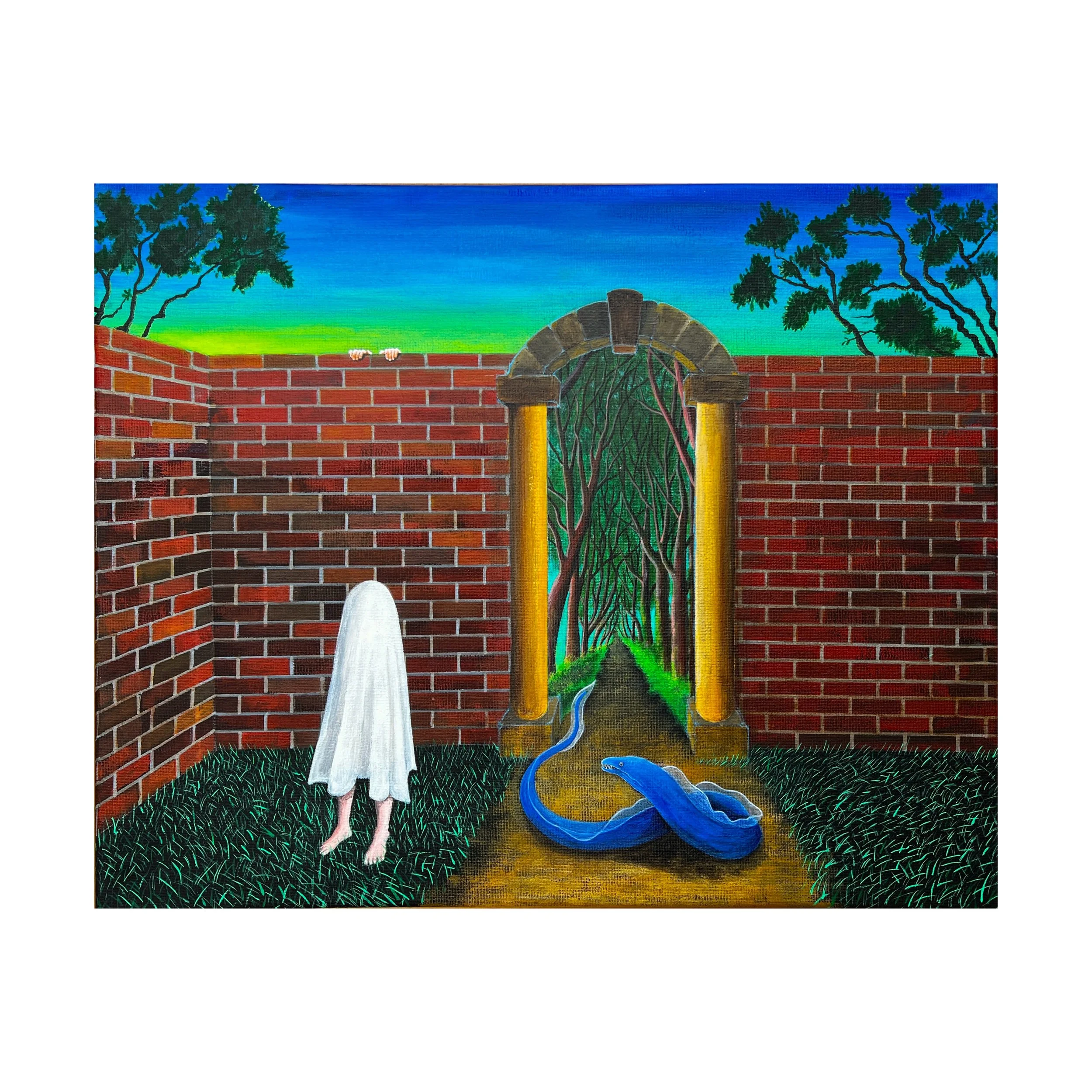 Hide and Seek,
51x41x2cm
Acrylic paints on cotton canvas