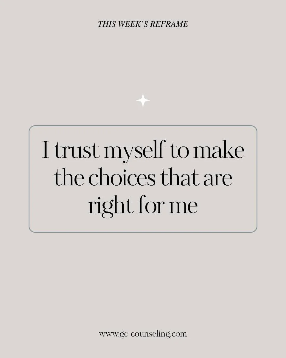 ✨ This Week&rsquo;s Reframe
&ldquo;I trust myself to make the choices that are right for me.&rdquo;

You know yourself better than you think. Trust your instincts. It&rsquo;s okay to choose the path that aligns with your peace.

#thisweeksreframe #se