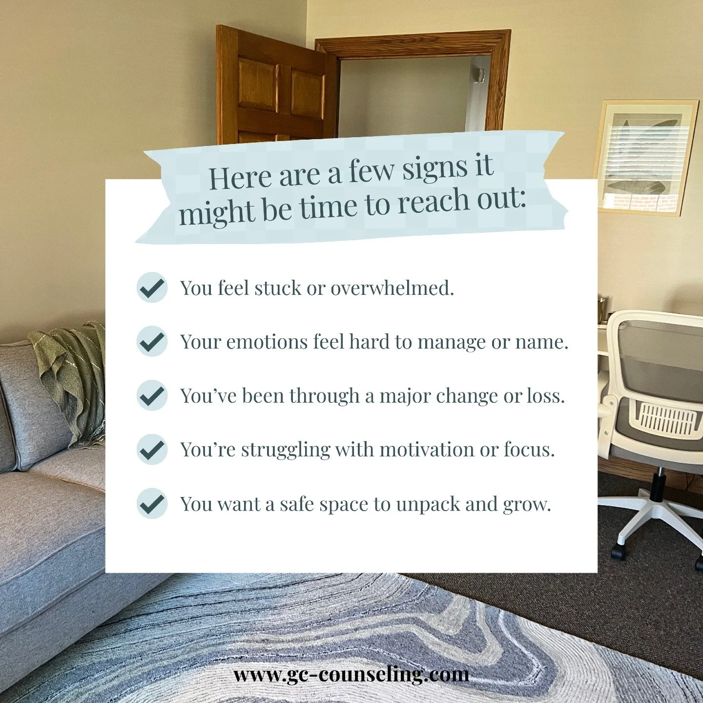 Wondering if therapy could help? 🌿

You don&rsquo;t need to wait for a crisis to reach out. Therapy isn&rsquo;t just for moments of struggle &mdash; it&rsquo;s for growth, clarity, and prevention.
If you&rsquo;re feeling stuck, overwhelmed, or emoti