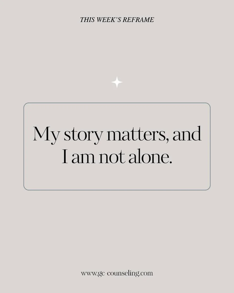 ✨ This Week&rsquo;s Reframe
&ldquo;My story matters, and I am not alone.&rdquo;

You are not invisible. What you&rsquo;ve been through matters&mdash;and so do you. Others have walked this path too. You&rsquo;re part of a larger healing journey.

#thi