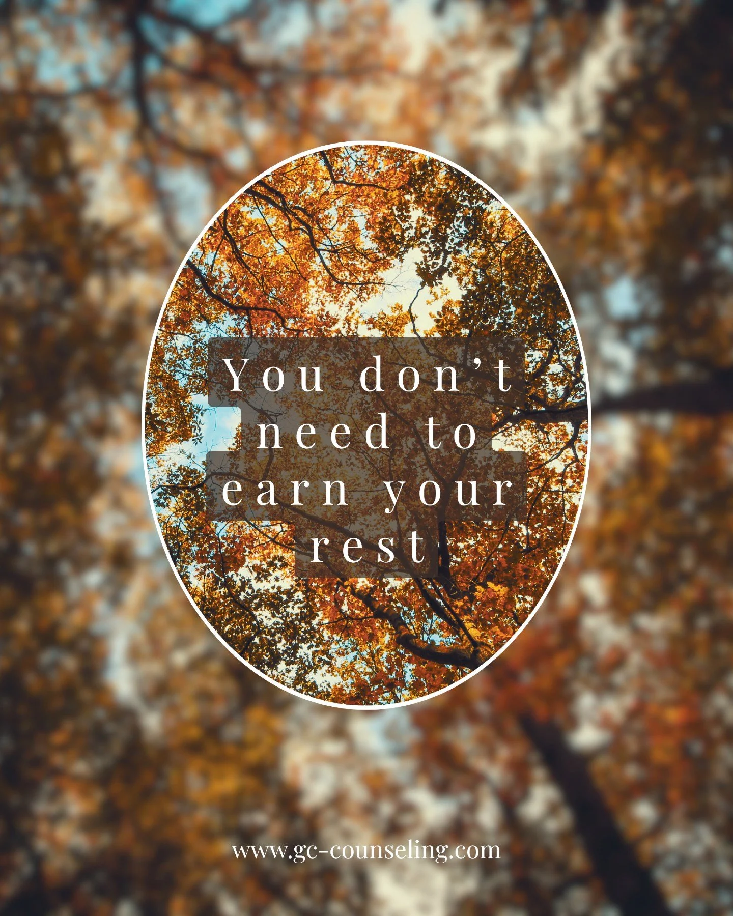 As the leaves change, nature reminds us that slowing down is part of the process. 🍁

Fall invites us to reflect, reset, and rest &mdash; not to rush. You don&rsquo;t have to earn your rest; it&rsquo;s essential for your well-being.

Take a moment to