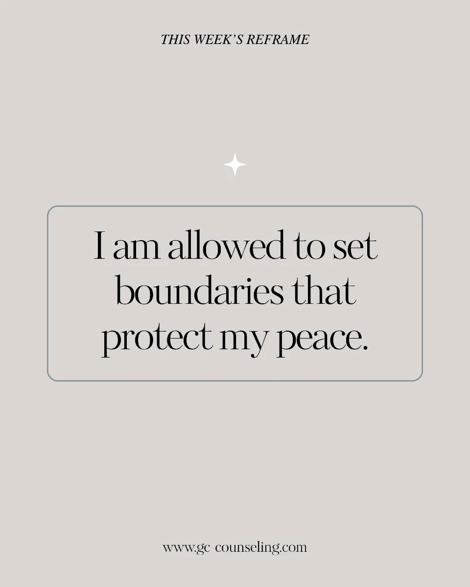 ✨ This Week&rsquo;s Reframe
&ldquo;I am allowed to set boundaries that protect my peace.&rdquo;

Boundaries aren&rsquo;t selfish&mdash;they&rsquo;re essential. Saying no can be an act of self-respect. You deserve to feel safe and respected.

#thiswee