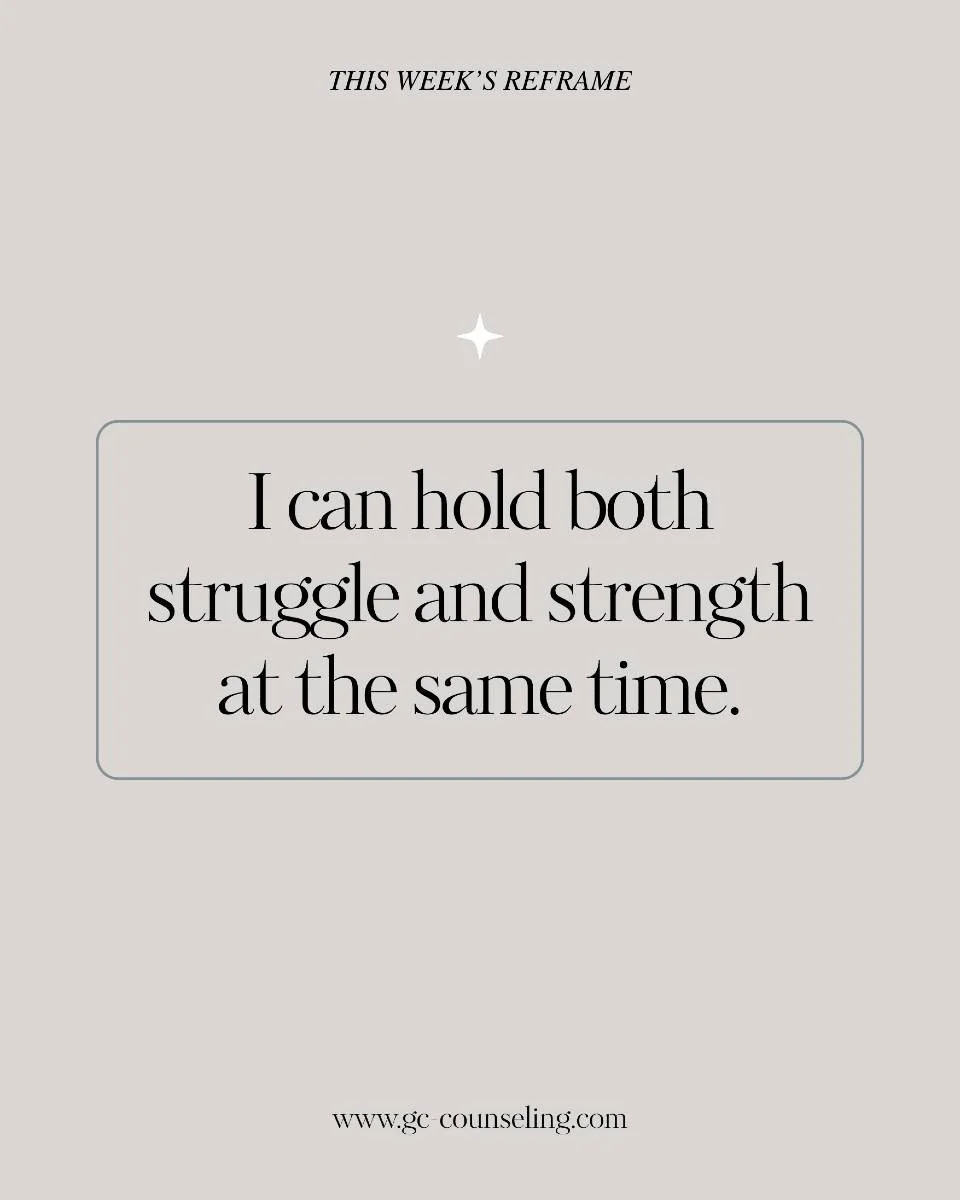 ✨ This Week&rsquo;s Reframe
&ldquo;I can hold both struggle and strength at the same time.&rdquo;

You don&rsquo;t have to be &ldquo;all okay&rdquo; or &ldquo;all struggling.&rdquo; You can be both. Your resilience can exist right alongside your pain