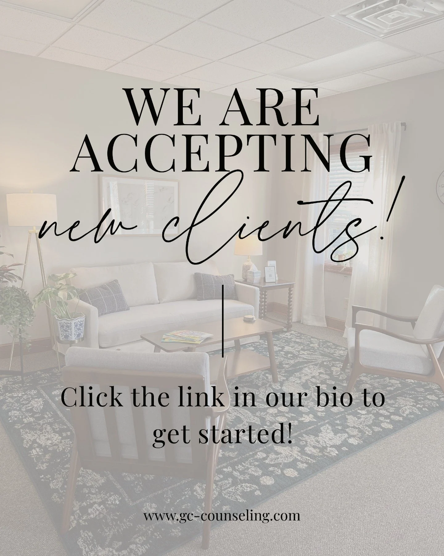 ✨ Now Accepting New Therapy Clients ✨

GC Counseling is currently welcoming new clients for in-person and telehealth therapy across New York State. If you&rsquo;ve been thinking about starting therapy&mdash;or returning&mdash;this may be your sign 💛