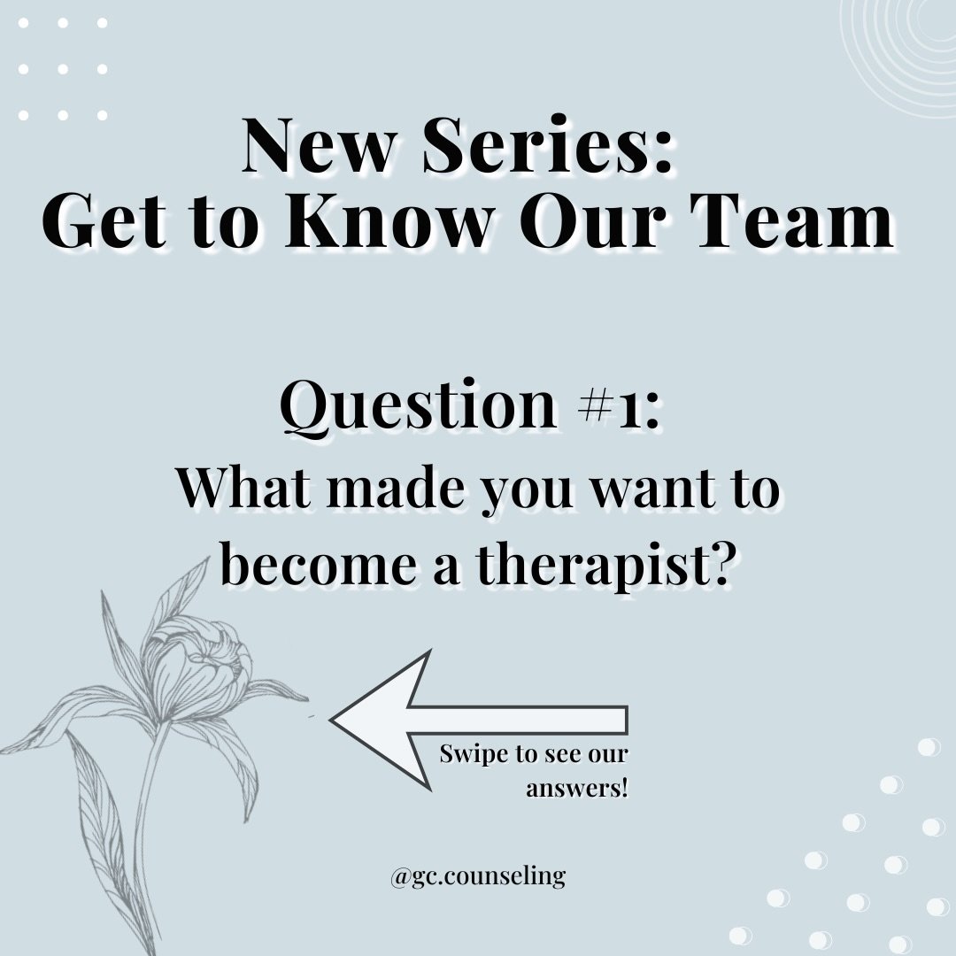 Welcome to our new series introducing the incredible humans at GC Counseling. 🤍

We asked our therapists a few questions so you can get to know the people behind the work.

First up: What made you want to become a therapist?

Each story is unique, t
