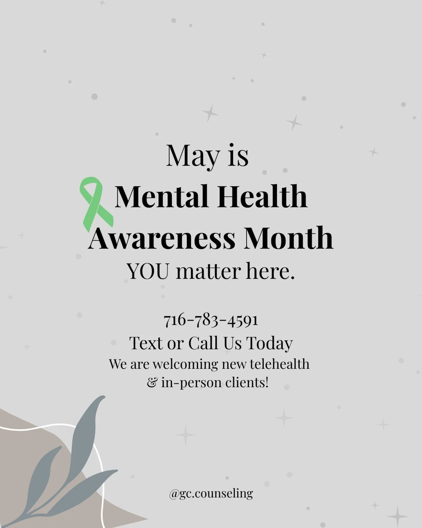 If no one has told you lately&mdash;
you&rsquo;re allowed to not have it all together.

This month (and every month), we&rsquo;re here to hold space for all of it.

Now welcoming new clients! 
Link in bio or message us with any questions. #mentalheal